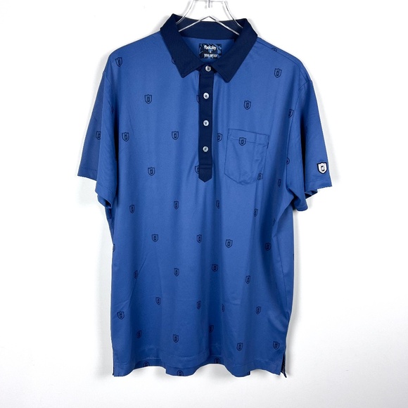 Todd Snyder & Footjoy Men's Shield Print Pique Polo Shirt Blue Size XL - Picture 6 of 13